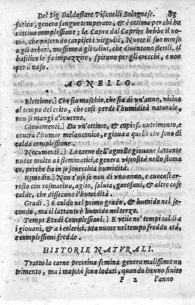 Trattato della natura de' cibi, et del bere, del sig. Baldassarre Pisanelli medico bolognese. ...