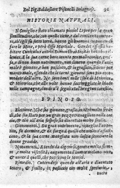 Trattato della natura de' cibi, et del bere, del sig. Baldassarre Pisanelli medico bolognese. ...
