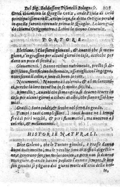 Trattato della natura de' cibi, et del bere, del sig. Baldassarre Pisanelli medico bolognese. ...