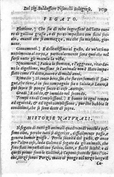 Trattato della natura de' cibi, et del bere, del sig. Baldassarre Pisanelli medico bolognese. ...