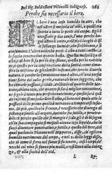 Trattato della natura de' cibi, et del bere, del sig. Baldassarre Pisanelli medico bolognese. ...