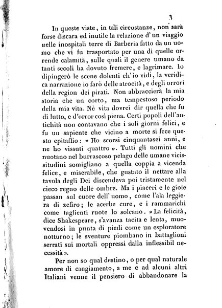 3: Relazione di un viaggio in Algeri del dottor Filippo Pananti di Mugello