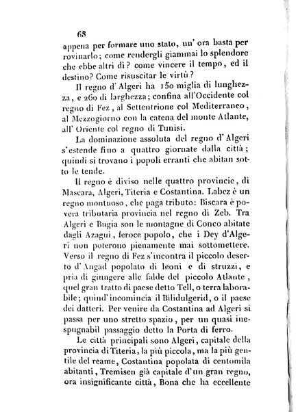 3: Relazione di un viaggio in Algeri del dottor Filippo Pananti di Mugello