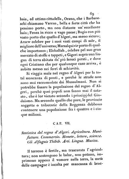 3: Relazione di un viaggio in Algeri del dottor Filippo Pananti di Mugello