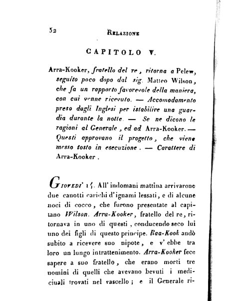[Relazione delle isole Pelew situate nella parte occidentale dell'Oceano Pacifico composta sui giornali, e sulle notizie comunicate dal capitano Enrico Wilson ... Versione dal francese dal sig. Natale Pianazza corredata dal ritratto dell'autore, di una carta geografica, e di rami colorati. Vol 1. [-2.]] 1