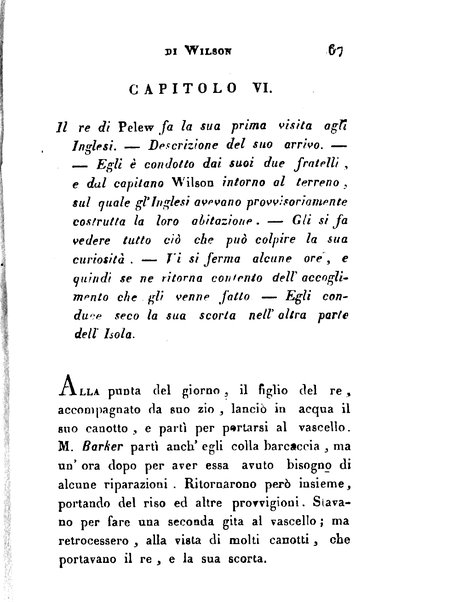 [Relazione delle isole Pelew situate nella parte occidentale dell'Oceano Pacifico composta sui giornali, e sulle notizie comunicate dal capitano Enrico Wilson ... Versione dal francese dal sig. Natale Pianazza corredata dal ritratto dell'autore, di una carta geografica, e di rami colorati. Vol 1. [-2.]] 1