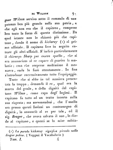[Relazione delle isole Pelew situate nella parte occidentale dell'Oceano Pacifico composta sui giornali, e sulle notizie comunicate dal capitano Enrico Wilson ... Versione dal francese dal sig. Natale Pianazza corredata dal ritratto dell'autore, di una carta geografica, e di rami colorati. Vol 1. [-2.]] 1