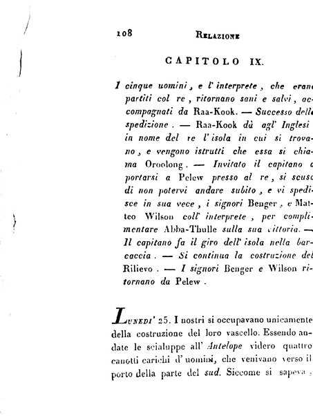 [Relazione delle isole Pelew situate nella parte occidentale dell'Oceano Pacifico composta sui giornali, e sulle notizie comunicate dal capitano Enrico Wilson ... Versione dal francese dal sig. Natale Pianazza corredata dal ritratto dell'autore, di una carta geografica, e di rami colorati. Vol 1. [-2.]] 1