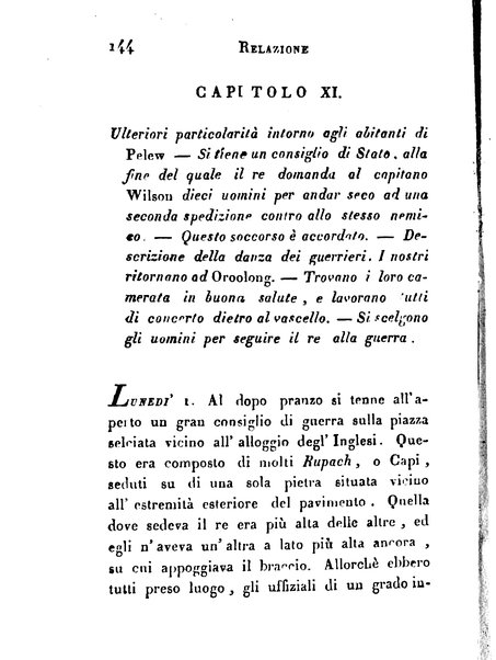[Relazione delle isole Pelew situate nella parte occidentale dell'Oceano Pacifico composta sui giornali, e sulle notizie comunicate dal capitano Enrico Wilson ... Versione dal francese dal sig. Natale Pianazza corredata dal ritratto dell'autore, di una carta geografica, e di rami colorati. Vol 1. [-2.]] 1