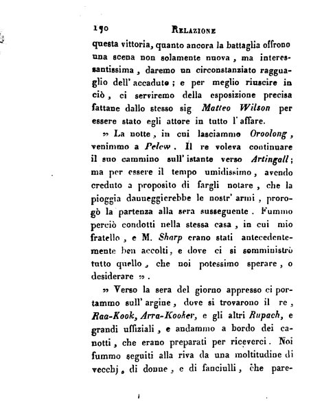 [Relazione delle isole Pelew situate nella parte occidentale dell'Oceano Pacifico composta sui giornali, e sulle notizie comunicate dal capitano Enrico Wilson ... Versione dal francese dal sig. Natale Pianazza corredata dal ritratto dell'autore, di una carta geografica, e di rami colorati. Vol 1. [-2.]] 1