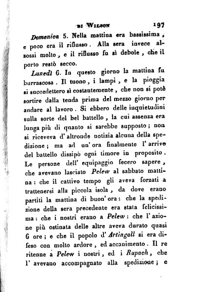[Relazione delle isole Pelew situate nella parte occidentale dell'Oceano Pacifico composta sui giornali, e sulle notizie comunicate dal capitano Enrico Wilson ... Versione dal francese dal sig. Natale Pianazza corredata dal ritratto dell'autore, di una carta geografica, e di rami colorati. Vol 1. [-2.]] 1