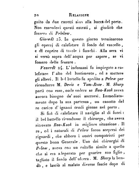 [Relazione delle isole Pelew situate nella parte occidentale dell'Oceano Pacifico composta sui giornali, e sulle notizie comunicate dal capitano Enrico Wilson ... Versione dal francese dal sig. Natale Pianazza corredata dal ritratto dell'autore, di una carta geografica, e di rami colorati. Vol 1. [-2.]] 2