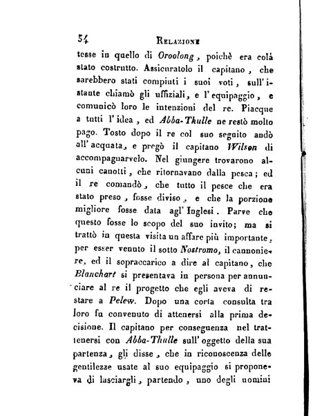 [Relazione delle isole Pelew situate nella parte occidentale dell'Oceano Pacifico composta sui giornali, e sulle notizie comunicate dal capitano Enrico Wilson ... Versione dal francese dal sig. Natale Pianazza corredata dal ritratto dell'autore, di una carta geografica, e di rami colorati. Vol 1. [-2.]] 2