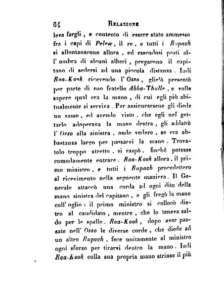 [Relazione delle isole Pelew situate nella parte occidentale dell'Oceano Pacifico composta sui giornali, e sulle notizie comunicate dal capitano Enrico Wilson ... Versione dal francese dal sig. Natale Pianazza corredata dal ritratto dell'autore, di una carta geografica, e di rami colorati. Vol 1. [-2.]] 2