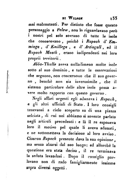 [Relazione delle isole Pelew situate nella parte occidentale dell'Oceano Pacifico composta sui giornali, e sulle notizie comunicate dal capitano Enrico Wilson ... Versione dal francese dal sig. Natale Pianazza corredata dal ritratto dell'autore, di una carta geografica, e di rami colorati. Vol 1. [-2.]] 2