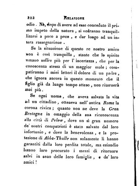 [Relazione delle isole Pelew situate nella parte occidentale dell'Oceano Pacifico composta sui giornali, e sulle notizie comunicate dal capitano Enrico Wilson ... Versione dal francese dal sig. Natale Pianazza corredata dal ritratto dell'autore, di una carta geografica, e di rami colorati. Vol 1. [-2.]] 2