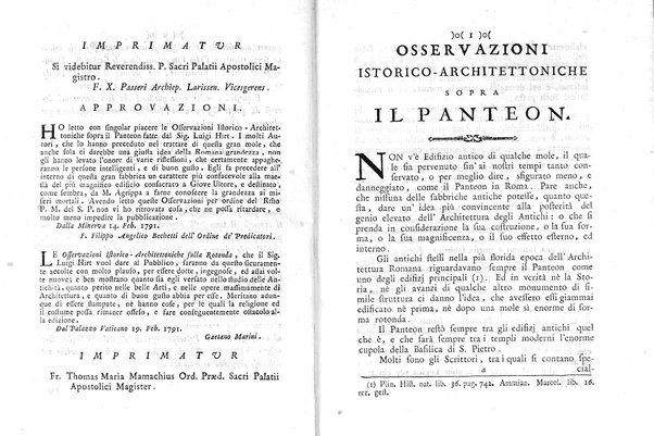 Osservazioni istorico-architettoniche sopra il Panteon