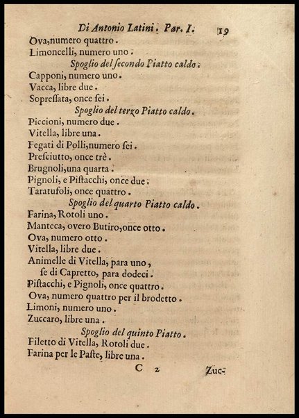 1: Parte prima in cui si tratta delle vivande di grasso