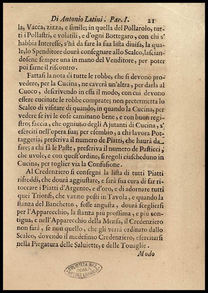 1: Parte prima in cui si tratta delle vivande di grasso