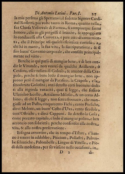 1: Parte prima in cui si tratta delle vivande di grasso
