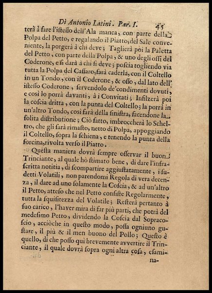 1: Parte prima in cui si tratta delle vivande di grasso