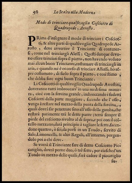 1: Parte prima in cui si tratta delle vivande di grasso