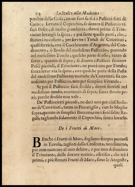 1: Parte prima in cui si tratta delle vivande di grasso