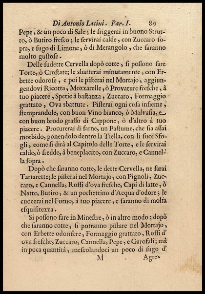 1: Parte prima in cui si tratta delle vivande di grasso