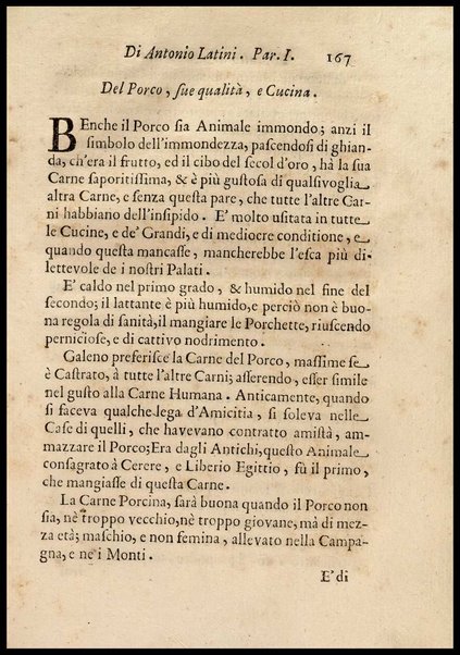 1: Parte prima in cui si tratta delle vivande di grasso