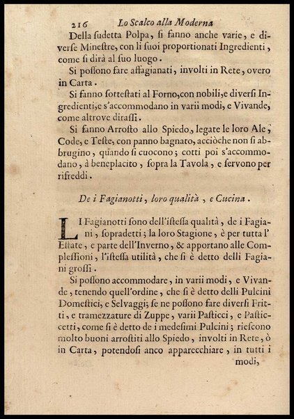 1: Parte prima in cui si tratta delle vivande di grasso