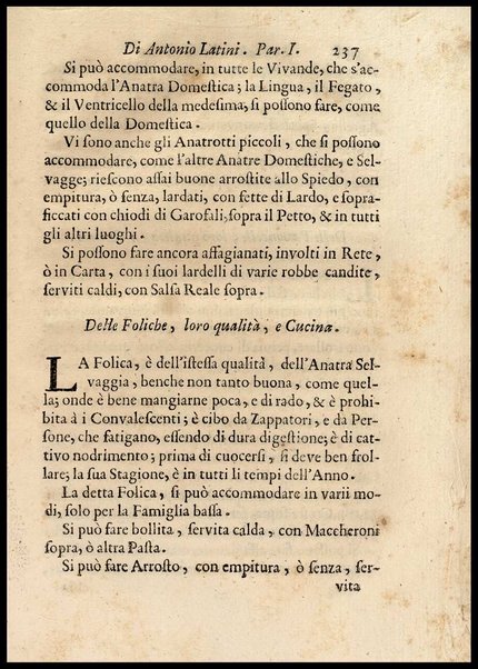 1: Parte prima in cui si tratta delle vivande di grasso