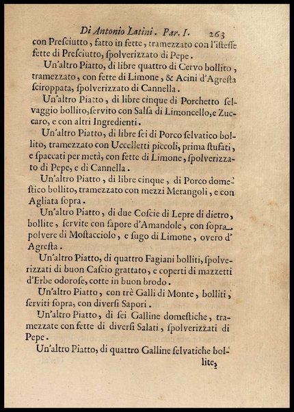 1: Parte prima in cui si tratta delle vivande di grasso