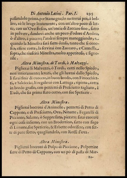 1: Parte prima in cui si tratta delle vivande di grasso