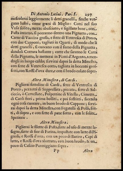 1: Parte prima in cui si tratta delle vivande di grasso