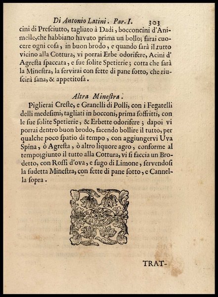 1: Parte prima in cui si tratta delle vivande di grasso
