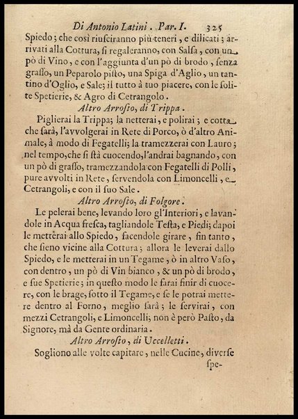 1: Parte prima in cui si tratta delle vivande di grasso