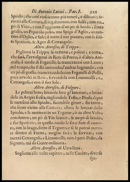 1: Parte prima in cui si tratta delle vivande di grasso