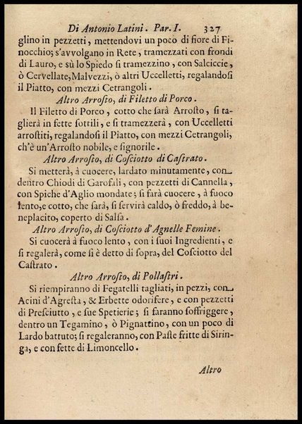 1: Parte prima in cui si tratta delle vivande di grasso