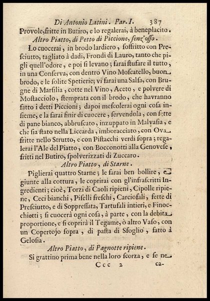 1: Parte prima in cui si tratta delle vivande di grasso