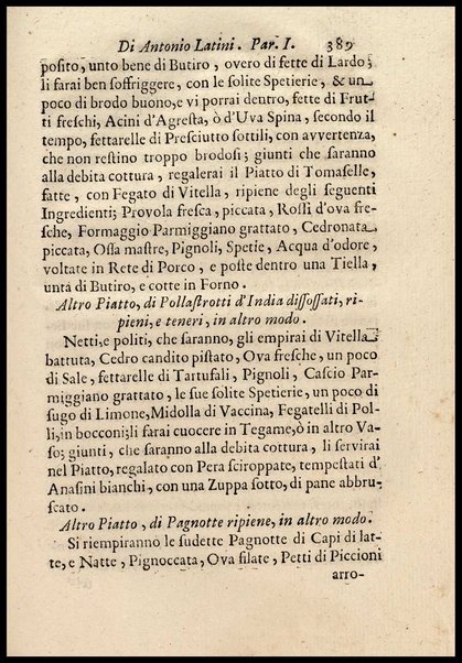 1: Parte prima in cui si tratta delle vivande di grasso