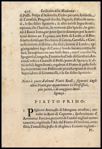 1: Parte prima in cui si tratta delle vivande di grasso