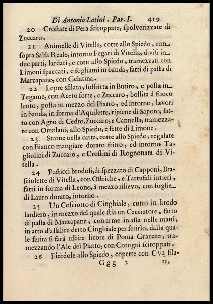 1: Parte prima in cui si tratta delle vivande di grasso