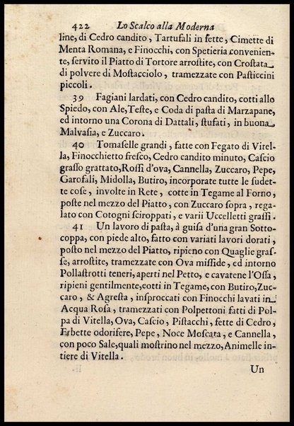 1: Parte prima in cui si tratta delle vivande di grasso