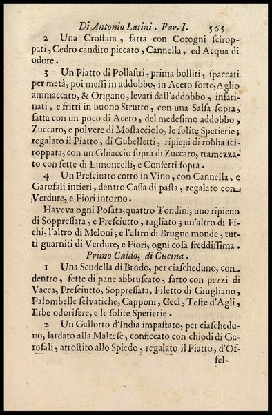 1: Parte prima in cui si tratta delle vivande di grasso