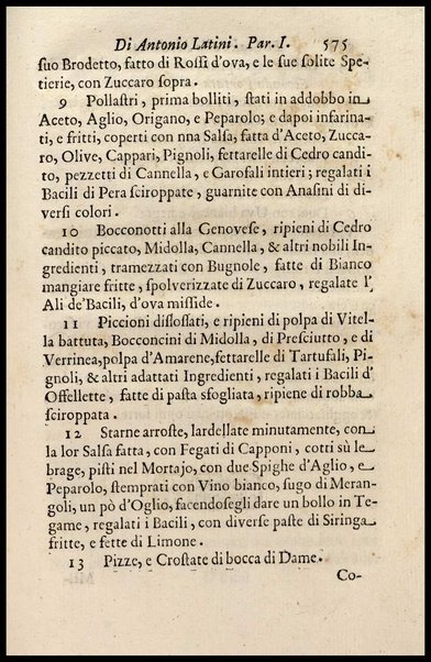 1: Parte prima in cui si tratta delle vivande di grasso