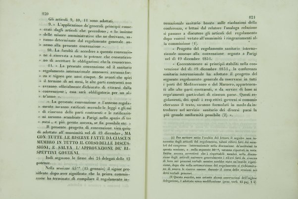 Sul sanitario congresso internazionale aperto a Parigi nel di 23 luglio 1851 e chiuso nel di 19 gennaio 1852 : cenni storici / di Agostino Cappello