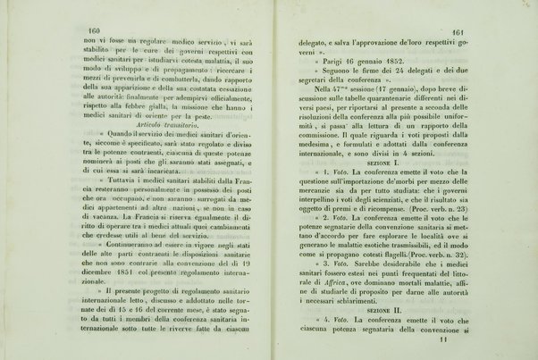 Sul sanitario congresso internazionale aperto a Parigi nel di 23 luglio 1851 e chiuso nel di 19 gennaio 1852 : cenni storici / di Agostino Cappello