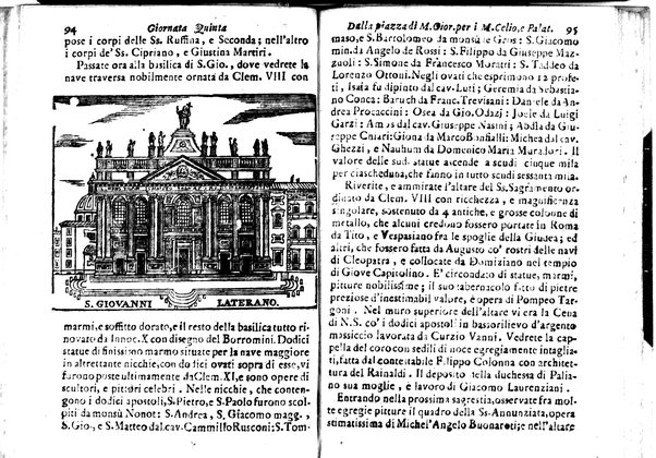 Nuova descrizione di Roma antica, e moderna e di tutti li più nobili monumenti sagri, e profani che sono in essa, e nelle sue vicinanze: cioè archi, tempj, anfiteatri, cerchi, obelischi, basiliche, e chiese, colla notizia delle reliquie più insigni, che si conservano in esse: palazzi, biblioteche, musei, e ville, pitture, e scolture, co' nomi de più celebri architetti, pittori, e scultori fino al presente; ed in fine la cronologia di tutt'i romani pontefici