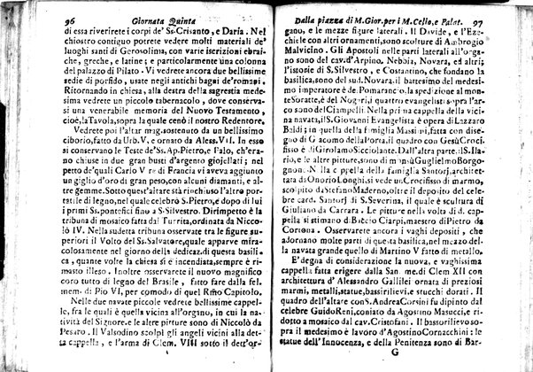 Nuova descrizione di Roma antica, e moderna e di tutti li più nobili monumenti sagri, e profani che sono in essa, e nelle sue vicinanze: cioè archi, tempj, anfiteatri, cerchi, obelischi, basiliche, e chiese, colla notizia delle reliquie più insigni, che si conservano in esse: palazzi, biblioteche, musei, e ville, pitture, e scolture, co' nomi de più celebri architetti, pittori, e scultori fino al presente; ed in fine la cronologia di tutt'i romani pontefici