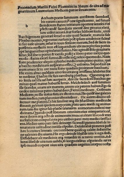 Marsilii Ficini florentini De triplici vita libri tres. Primus de uita sana: siue de cura ualitudinis eorum: qui incumbunt studio literarum. Secundus de uita longa. Tertius de uita coelitus comparanda. Apologia quaedam: in qua de medicina: astrologia: uita mundi. Item de magis: qui Christum statim natum salutauerunt